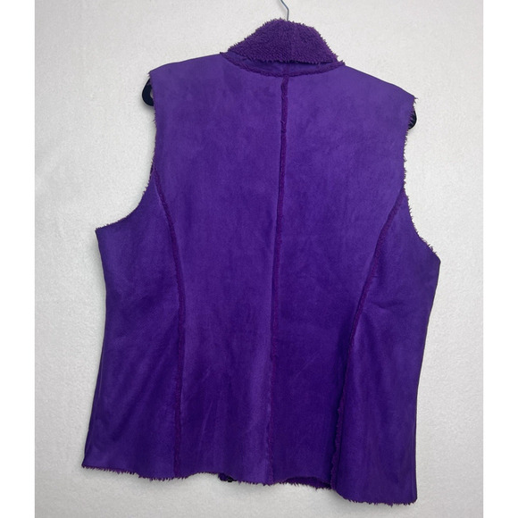 Chico's Women's Purple Fleece Turtle Neck Full Zip Vest Size 3/XL Warm Soft - Picture 6 of 7